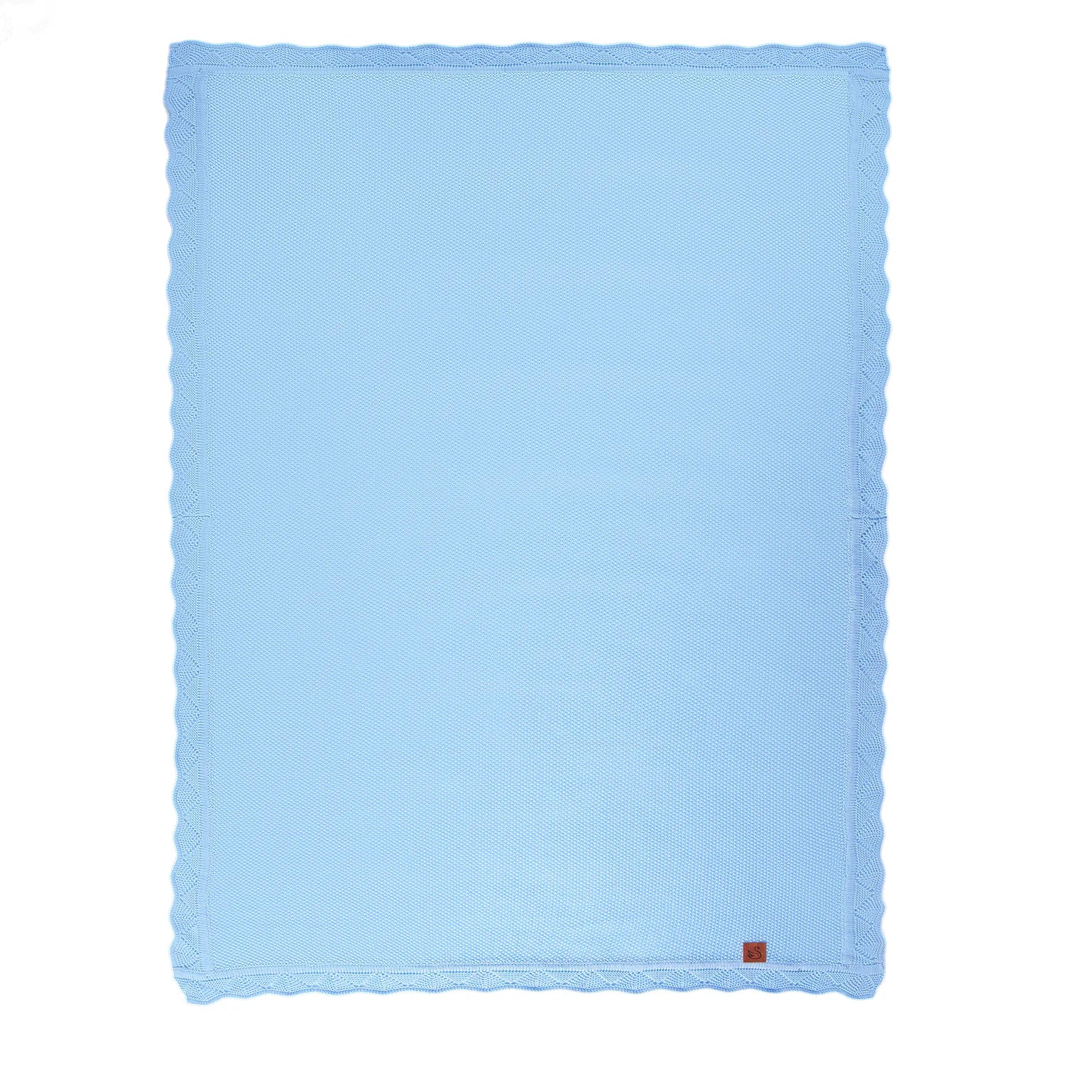 Heirloom Lace Knit Baby Blanket in Baby Blue - Aaria Tees Aaria Tees
