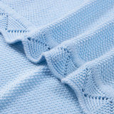 Heirloom Lace Knit Baby Blanket in Baby Blue - Aaria Tees Aaria Tees