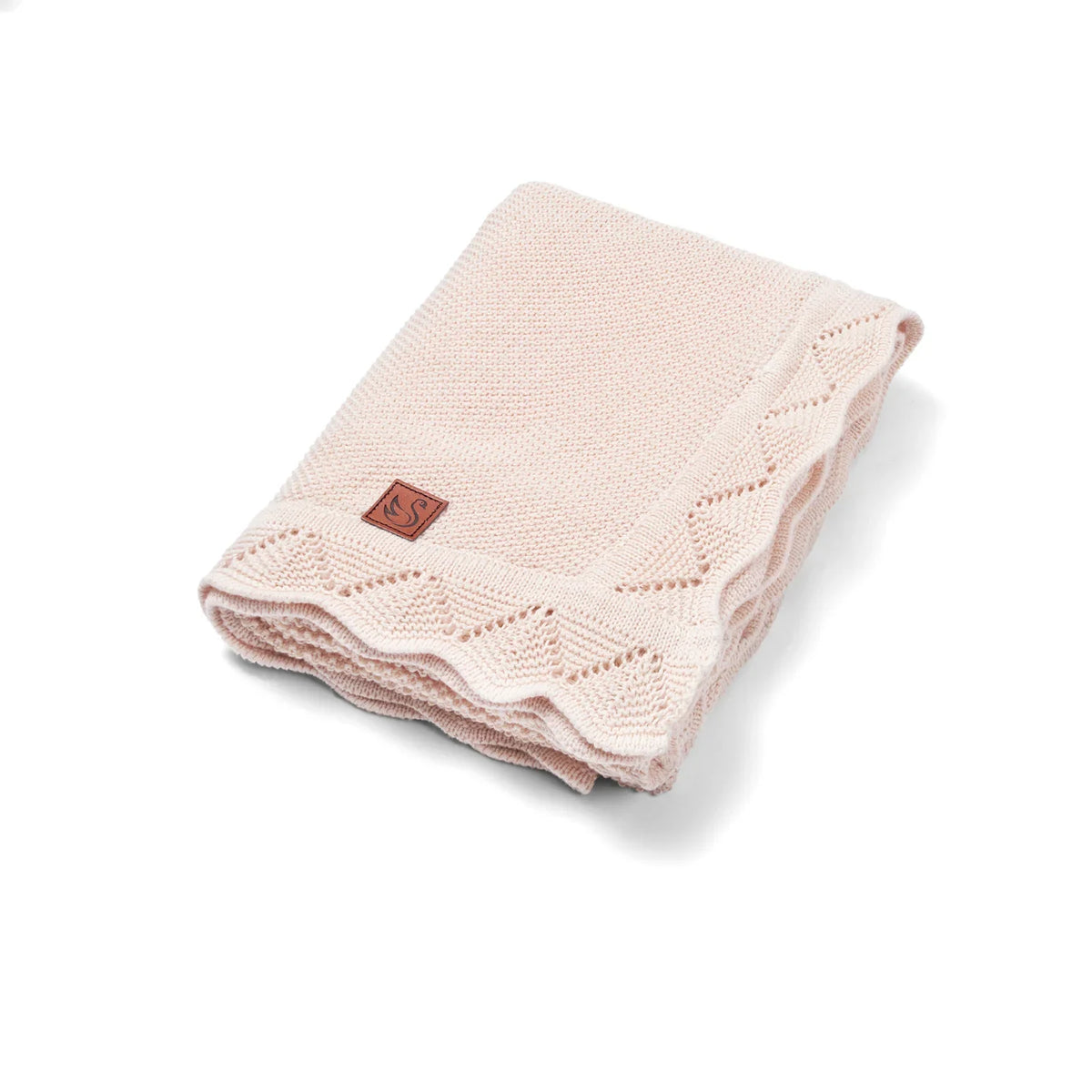 Heirloom Lace Knit Baby Blanket in Beige - Aaria Tees