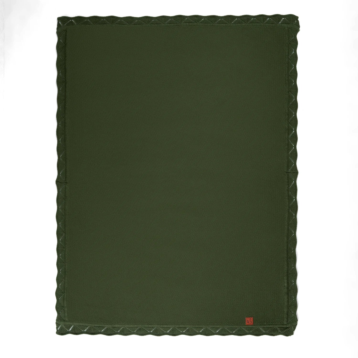 Heirloom Lace Knit Baby Blanket in Forest Green - Aaria Tees Aaria Tees