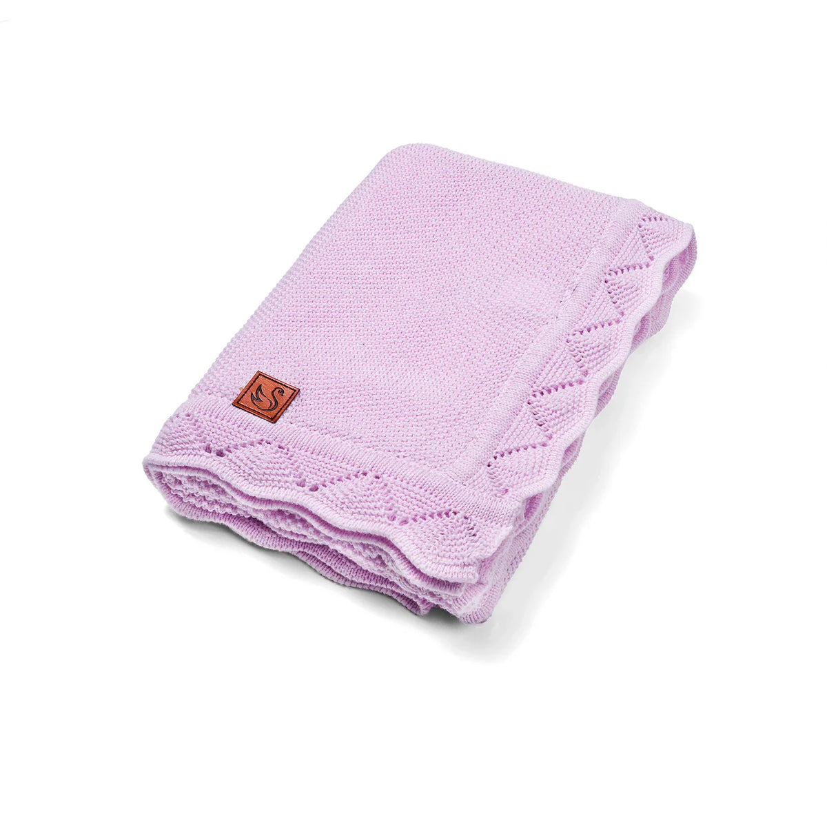 Heirloom Lace Knit Baby Blanket in Lilac - Aaria Tees