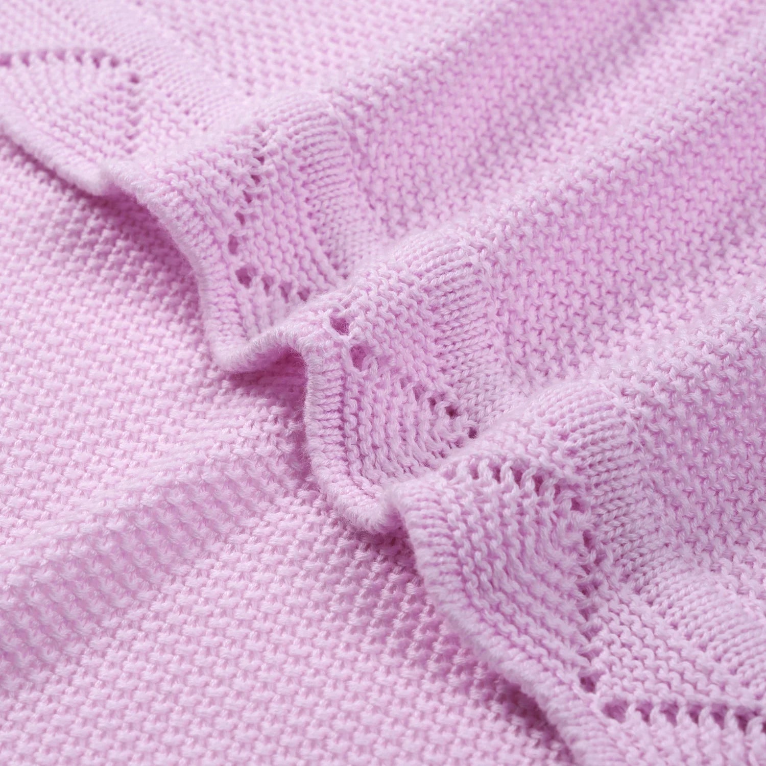 Heirloom Lace Knit Baby Blanket in Lilac - Aaria Tees Aaria Tees