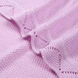 Heirloom Lace Knit Baby Blanket in Lilac - Aaria Tees Aaria Tees