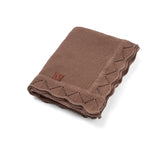 Heirloom Lace Knit Baby Blanket in Mocha - Aaria Tees Aaria Tees