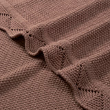 Heirloom Lace Knit Baby Blanket in Mocha - Aaria Tees Aaria Tees