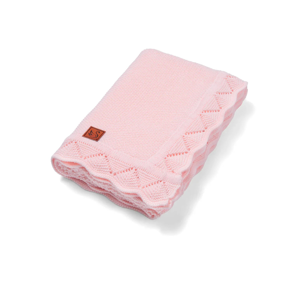 Heirloom Lace Knit Baby Blanket in Pink - Aaria Tees