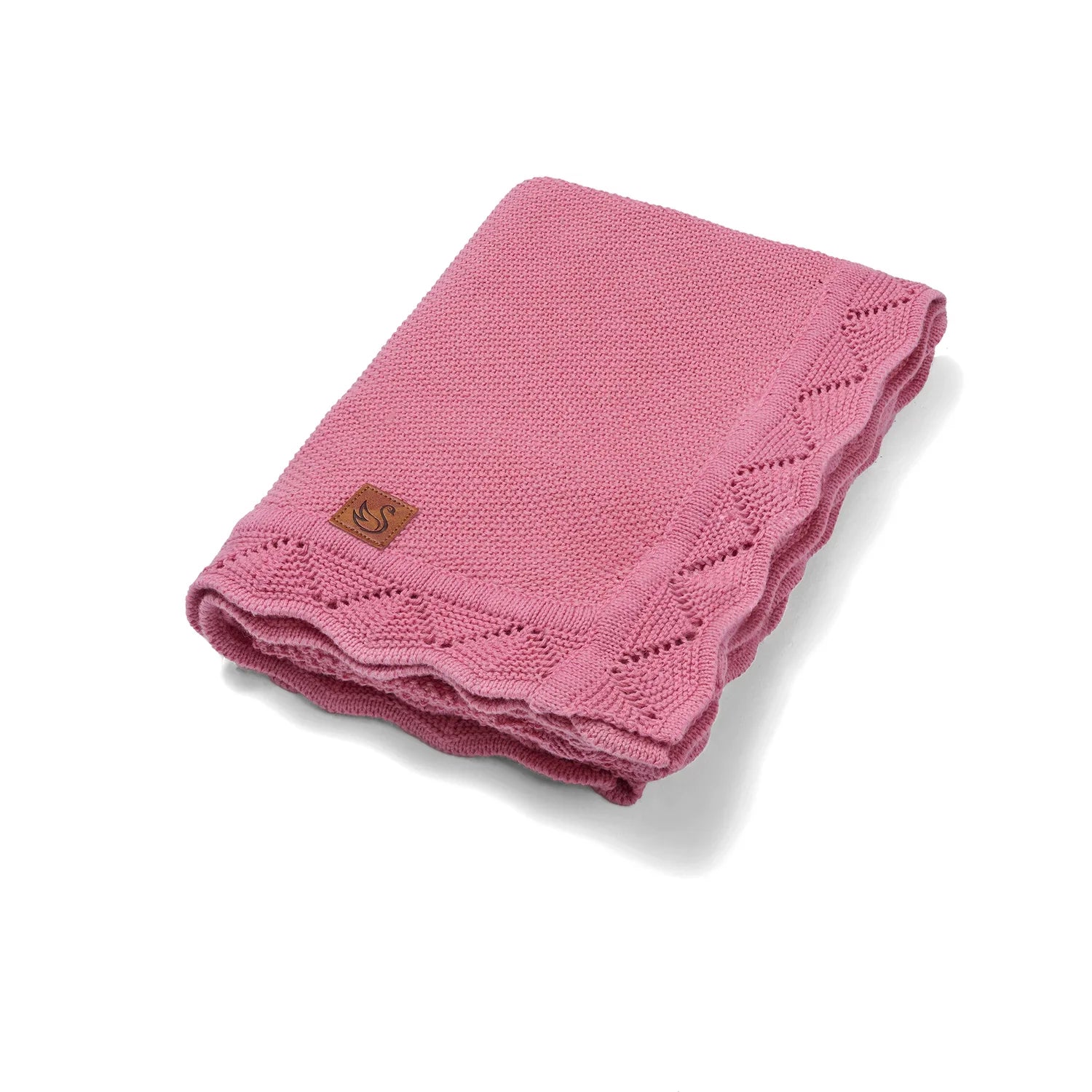 Heirloom Lace Knit Baby Blanket in Rose Pink - Aaria Tees Aaria Tees