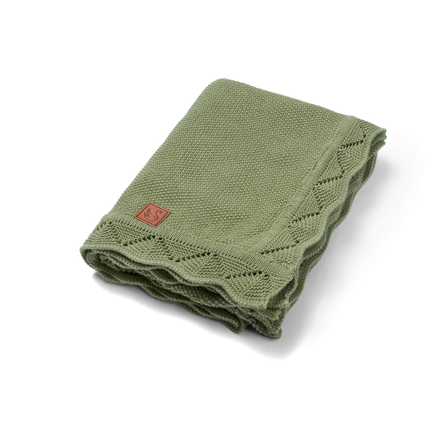 Heirloom Lace Knit Baby Blanket in Sage Green - Aaria Tees Aaria Tees