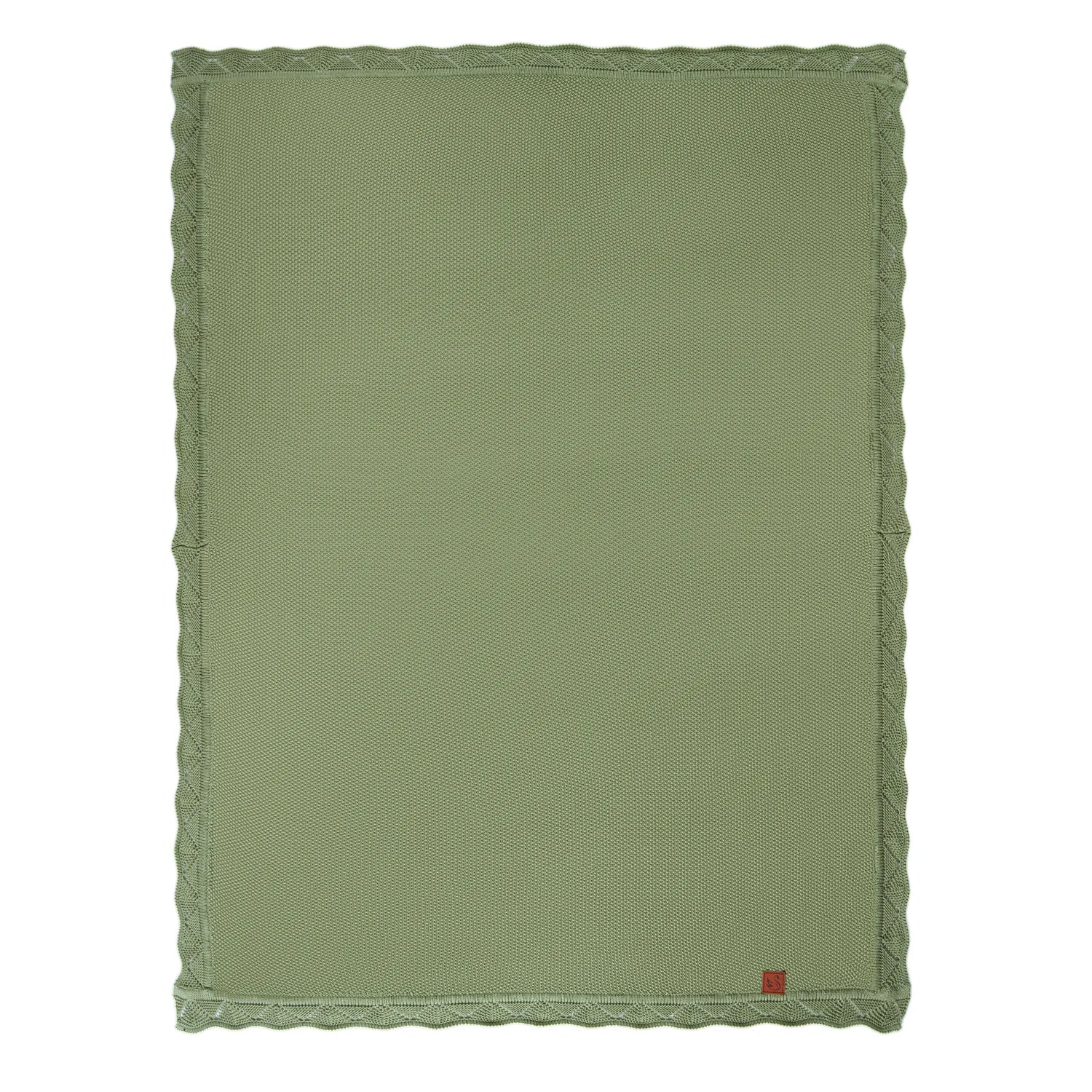 Heirloom Lace Knit Baby Blanket in Sage Green - Aaria Tees Aaria Tees