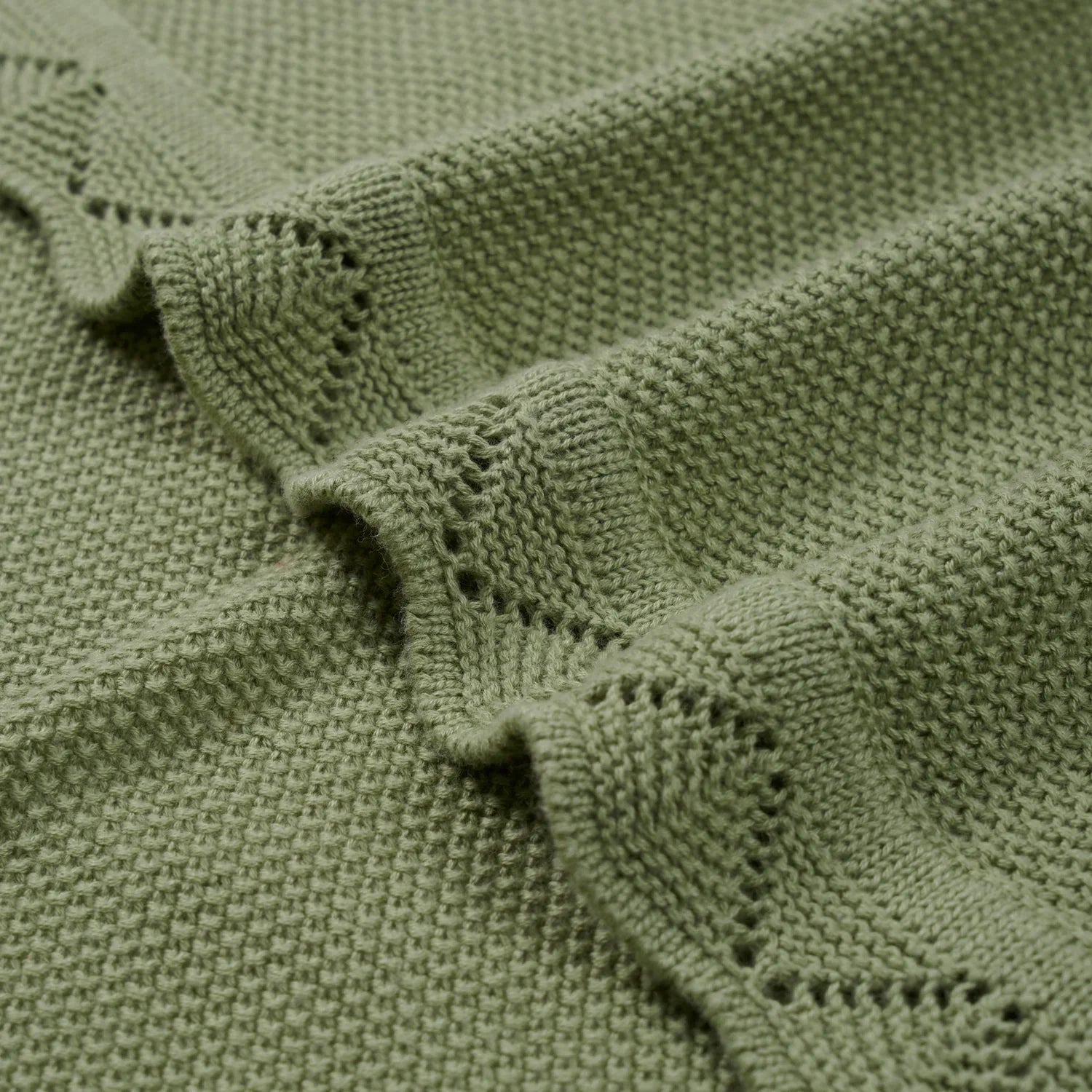 Heirloom Lace Knit Baby Blanket in Sage Green - Aaria Tees Aaria Tees