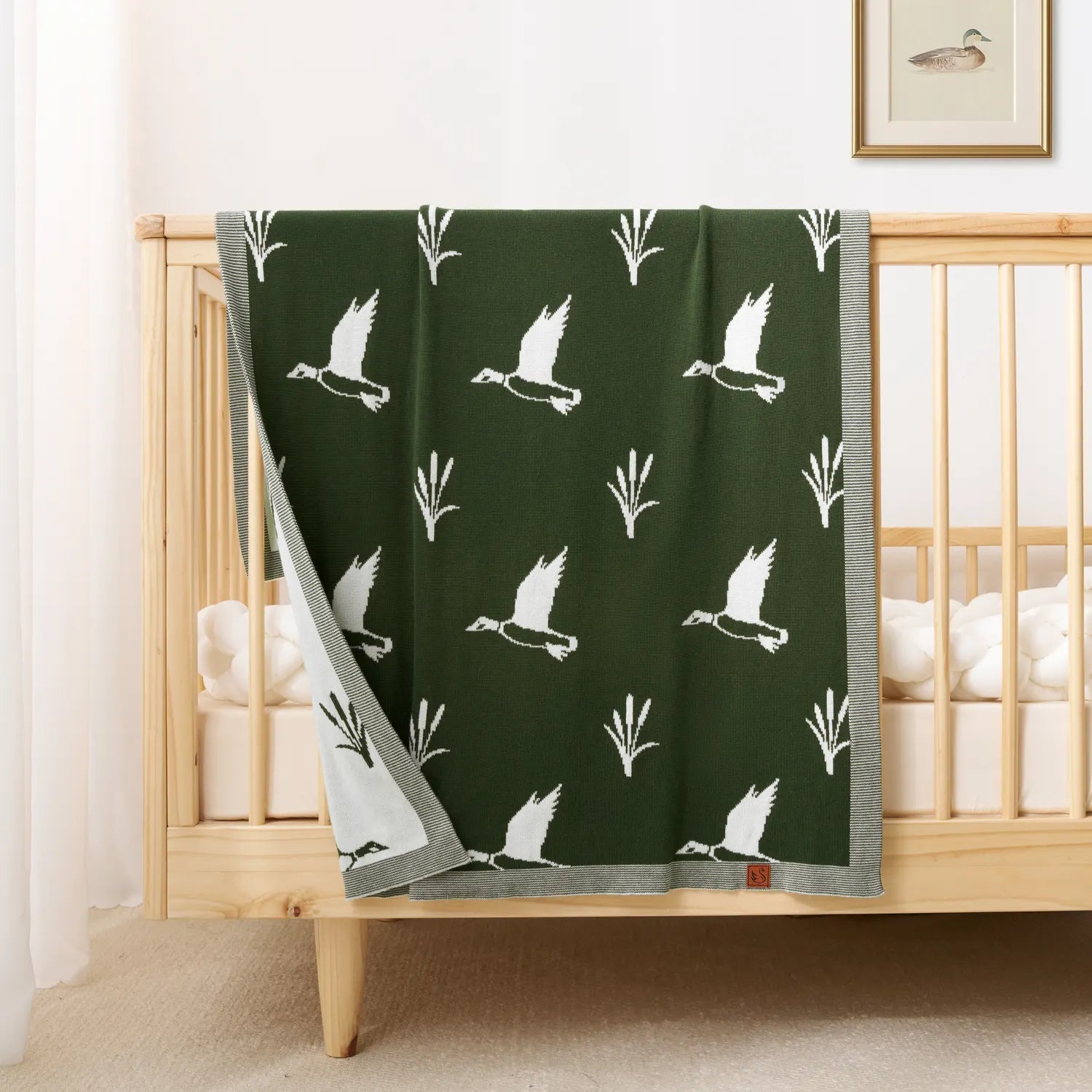 Mallard Duck Jacquard Knit Baby Blanket - Aaria Tees Aaria Tees