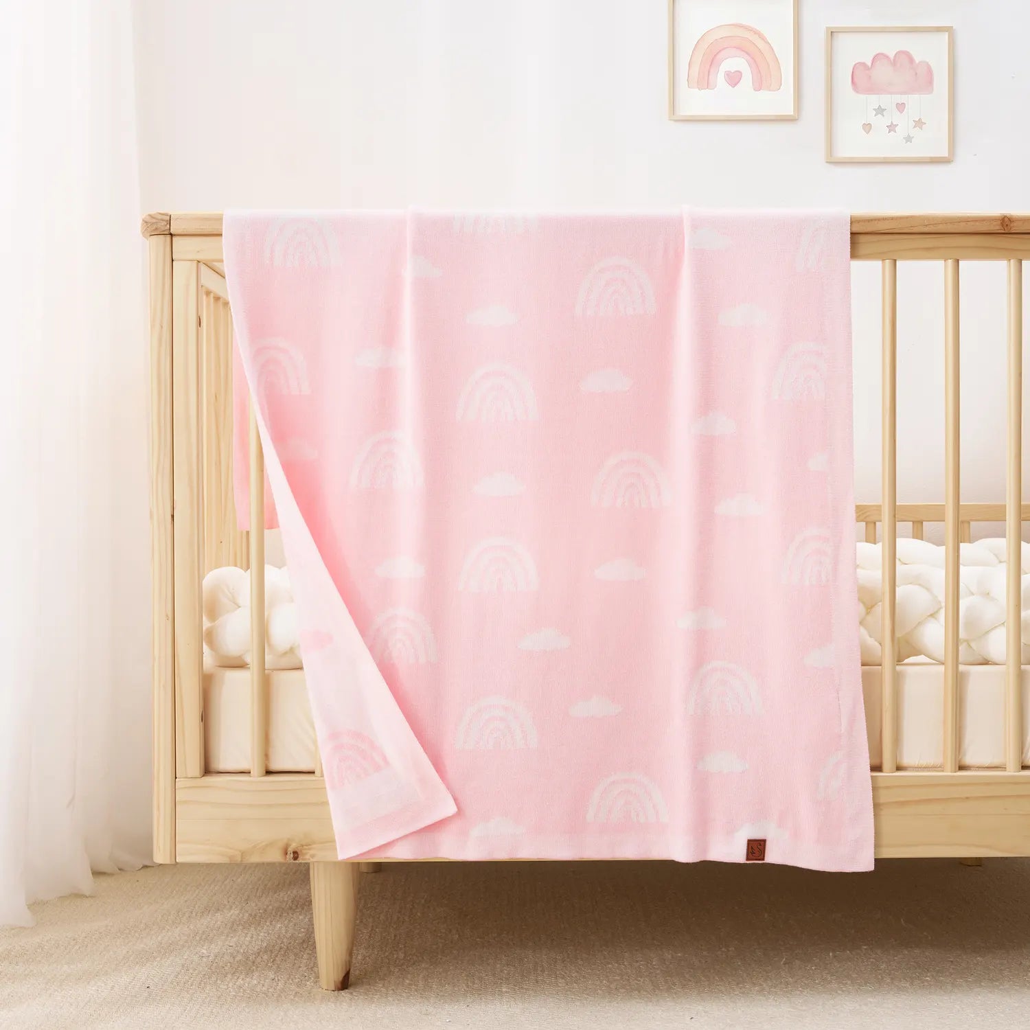 Rainbow Jacquard Knit Baby Blanket - Aaria Tees Aaria Tees