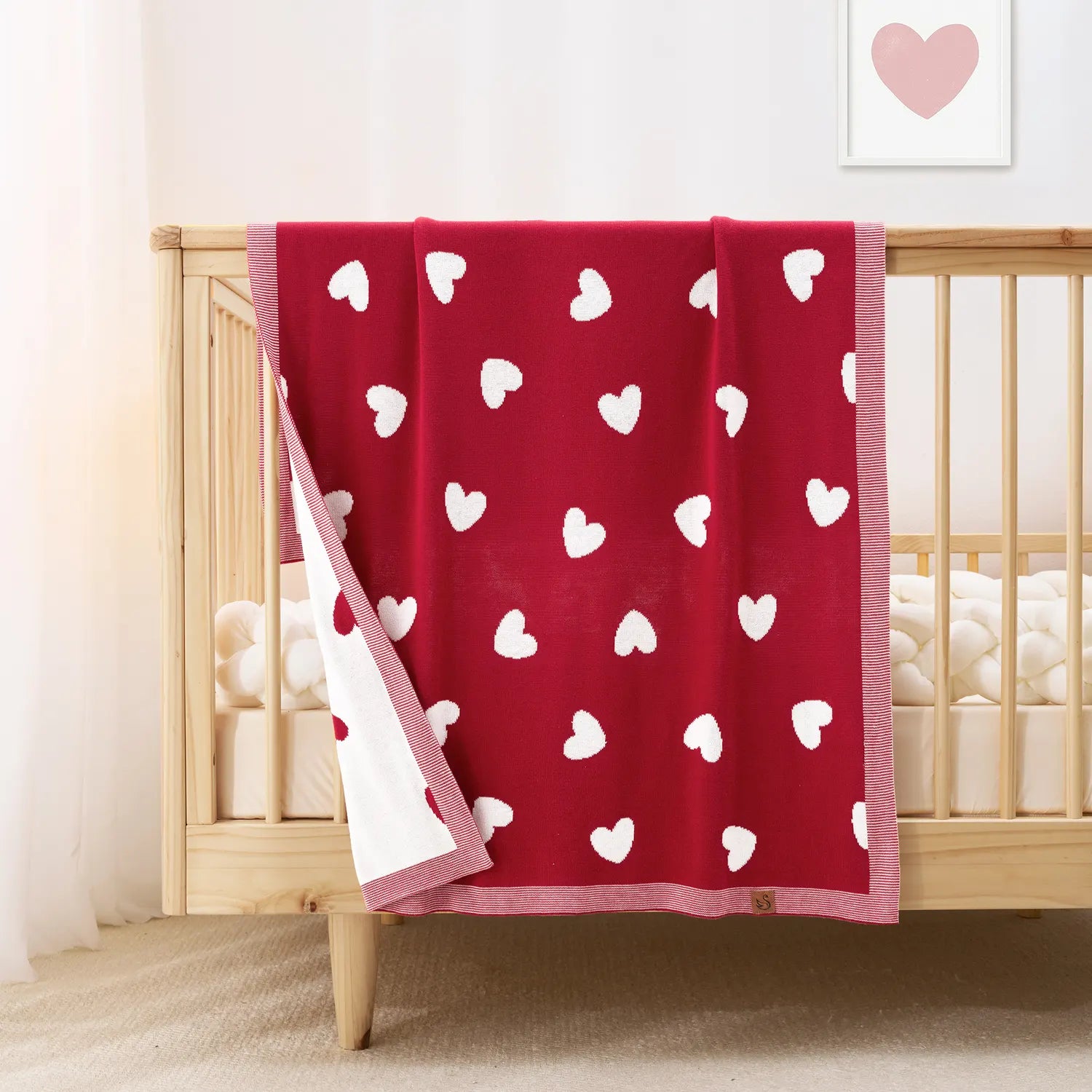 Valentine Heart Jacquard Baby Blanket - Aaria Tees Aaria Tees