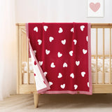 Valentine Heart Jacquard Baby Blanket - Aaria Tees Aaria Tees