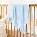 Whale Jacquard Knit Baby Blanket - Aaria Tees Aaria Tees