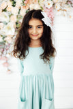 Sage 3/4 Sleeve Pocket Twirl Dress - Aaria Tees Aaria Tees