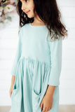 Sage 3/4 Sleeve Pocket Twirl Dress - Aaria Tees Aaria Tees