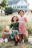 Sage Velvet Twirl Dress - Aaria Tees Aaria Tees