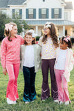 Coconut/Light Pink Heart Cozy Cardigan - Aaria Tees Aaria Tees