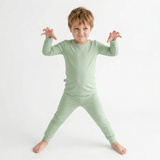Sage Green Long Sleeve Bamboo Pajama Set - Aaria Tees Aaria Tees