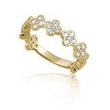 Dainty CZ Gracie Clover Ring Aaria Tees