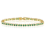 Bezel Tennis Bracelet- Emerald Aaria Tees