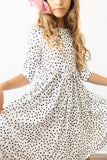Scattered Dot 3/4 Sleeve Pocket Twirl Dress - Aaria Tees Aaria Tees