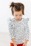 Scattered Dot L/S Ruffle Tee - Aaria Tees Aaria Tees