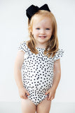 Scattered Dot S/S Flutter Sleeve Leotard - Aaria Tees Aaria Tees