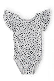 Scattered Dot S/S Flutter Sleeve Leotard - Aaria Tees Aaria Tees