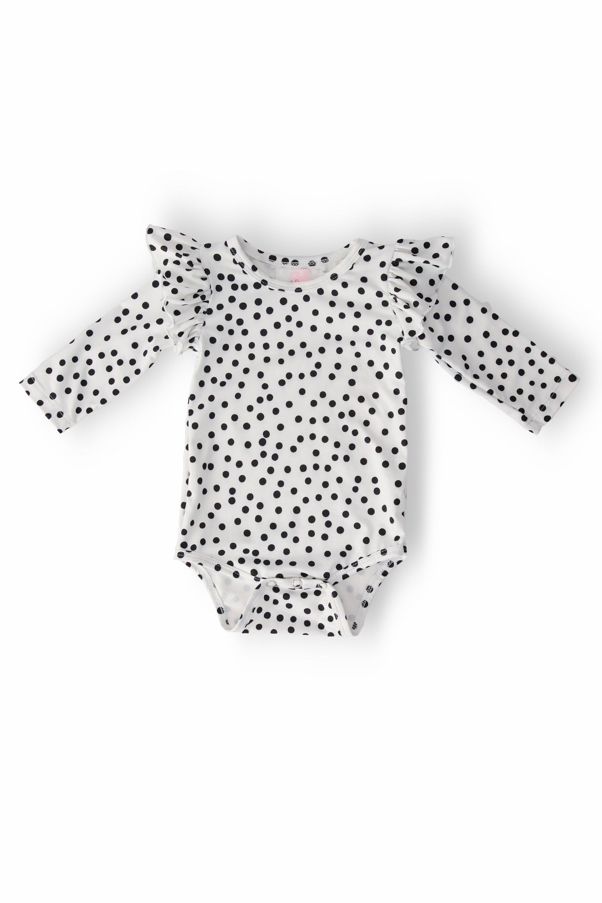Scattered Dot L/S Flutter Bodysuit - Aaria Tees
