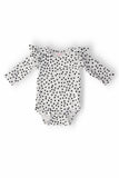 Scattered Dot L/S Flutter Bodysuit - Aaria Tees Aaria Tees