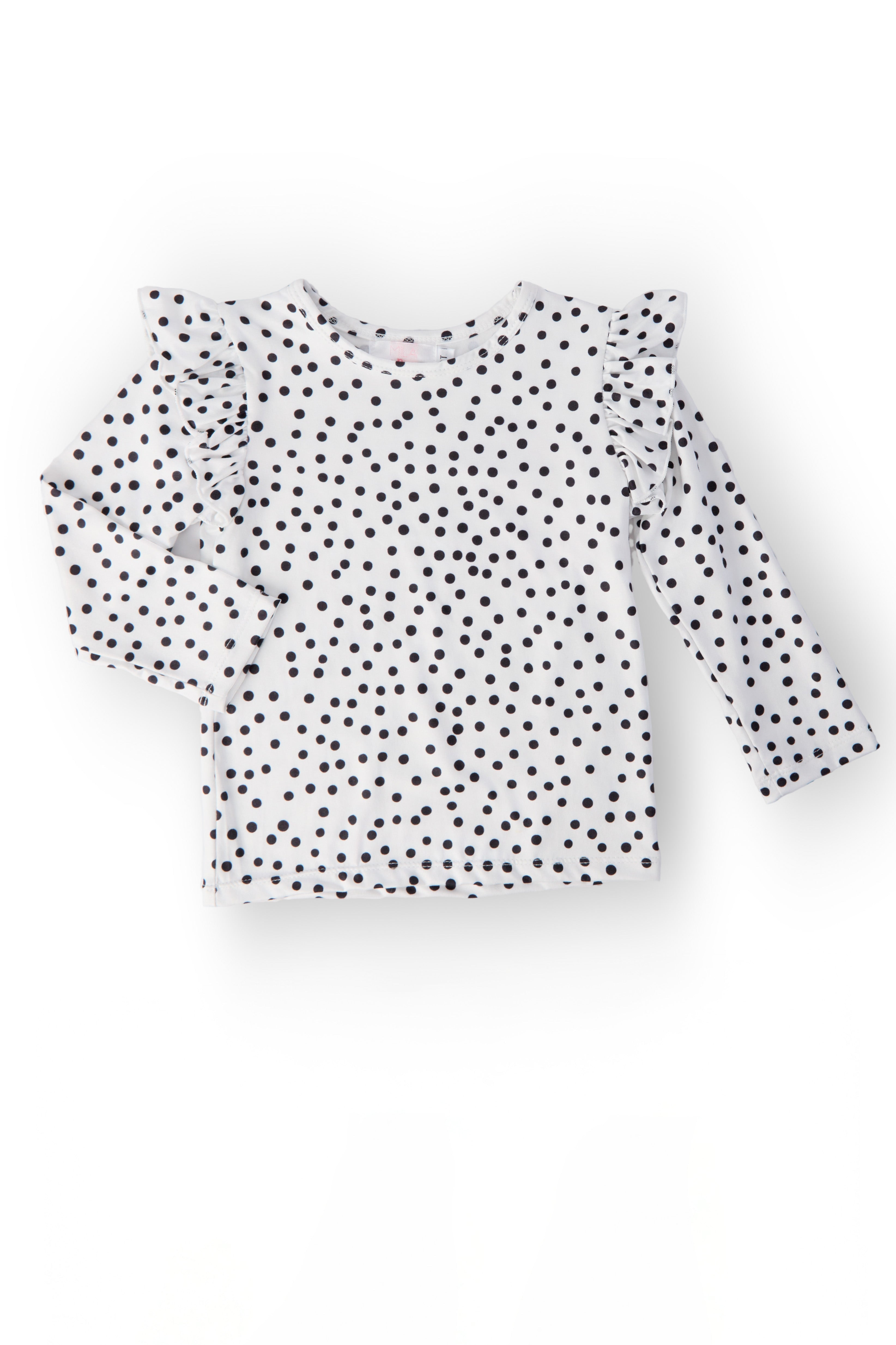 Scattered Dot L/S Ruffle Tee - Aaria Tees Aaria Tees