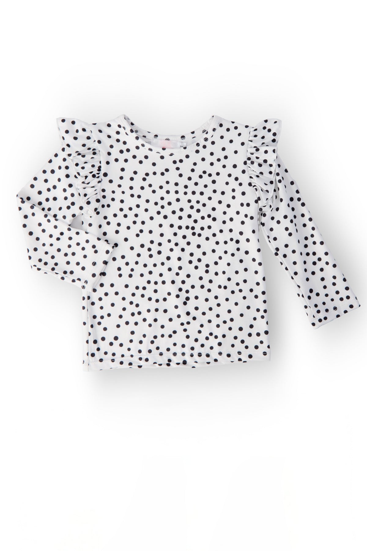 Scattered Dot L/S Ruffle Tee - Aaria Tees
