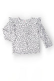 Scattered Dot L/S Ruffle Tee - Aaria Tees Aaria Tees