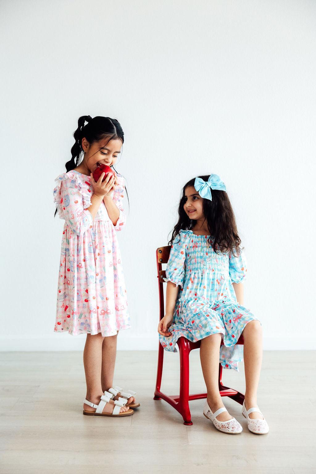School Days 3/4 Ruffle Twirl Dress - Aaria Tees Aaria Tees