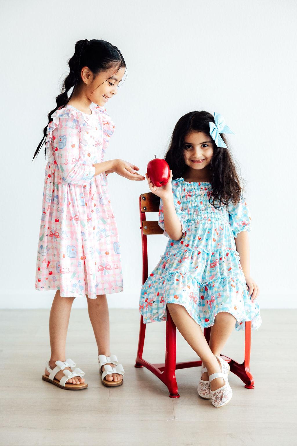 School Days 3/4 Ruffle Twirl Dress - Aaria Tees Aaria Tees
