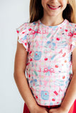 School Days S/S Ruffle Tee - Aaria Tees Aaria Tees