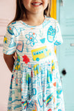 School Rules S/S Pocket Twirl Dress - Aaria Tees Aaria Tees