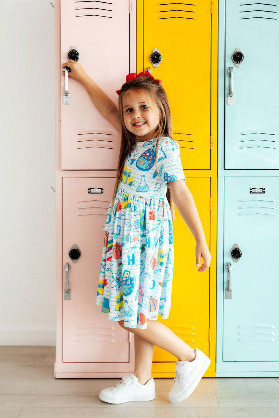 School Rules S/S Pocket Twirl Dress - Aaria Tees Aaria Tees