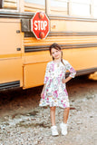 School is Cool 3/4 Sleeve Pocket Twirl Dress - Aaria Tees Aaria Tees