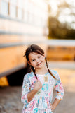 School is Cool 3/4 Sleeve Pocket Twirl Dress - Aaria Tees Aaria Tees