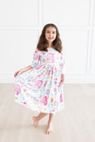 School is Cool 3/4 Sleeve Pocket Twirl Dress - Aaria Tees Aaria Tees
