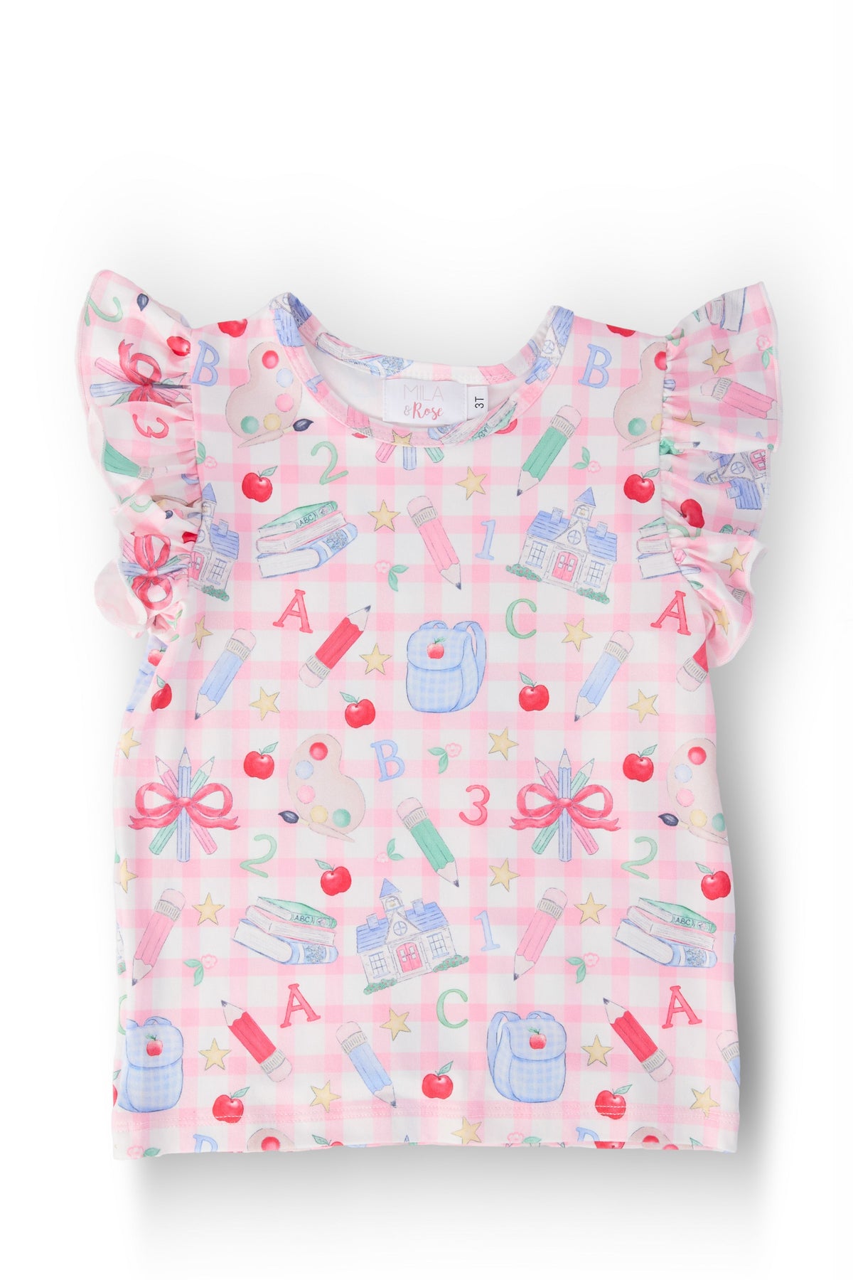 School Days S/S Ruffle Tee - Aaria Tees
