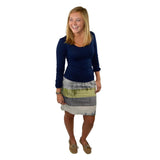 Handwoven Stripe Pencil Skirt - Aaria Tees Aaria Tees