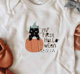 graphic bodysuit | my first halloween cat - Aaria Tees Aaria Tees