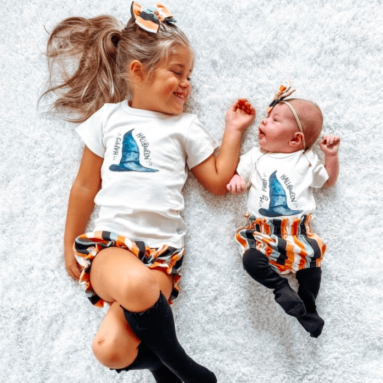 graphic bodysuit | my first halloween hat - Aaria Tees Aaria Tees