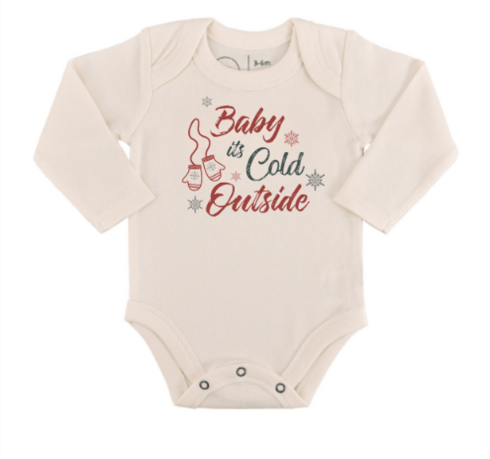 long sleeve graphic bodysuit | baby its cold outside - Aaria Tees