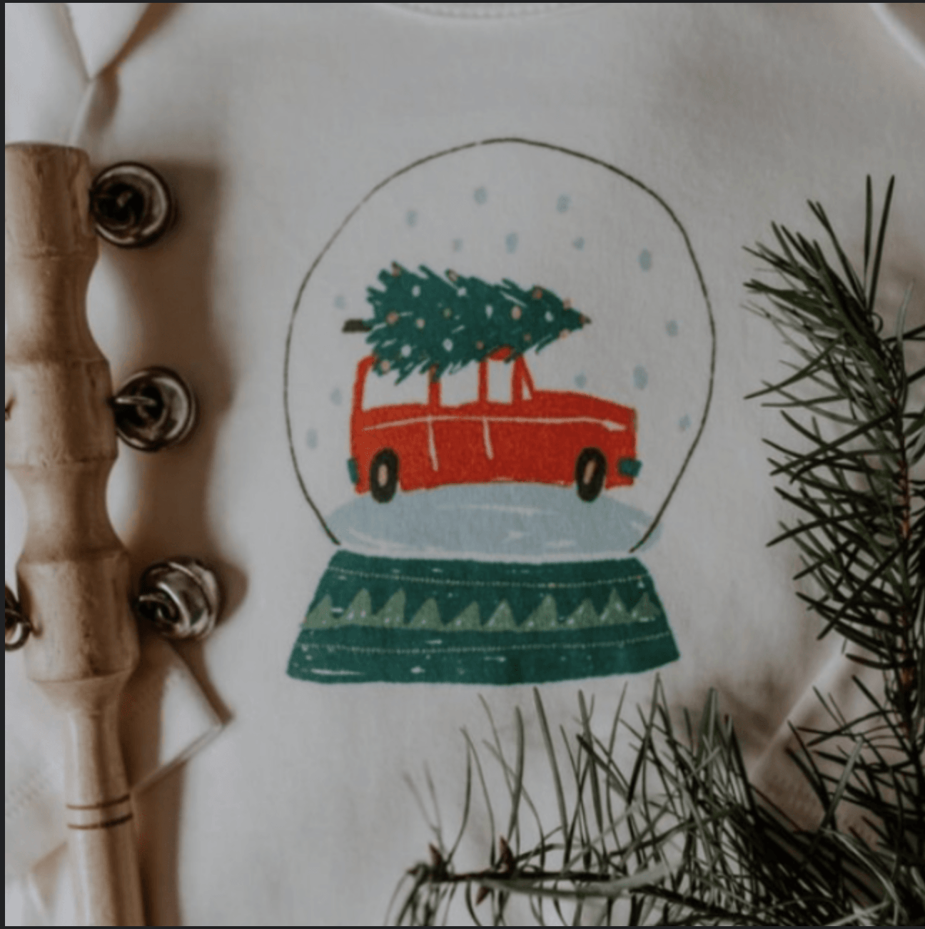 long sleeve graphic bodysuit | snow globe - Aaria Tees Aaria Tees