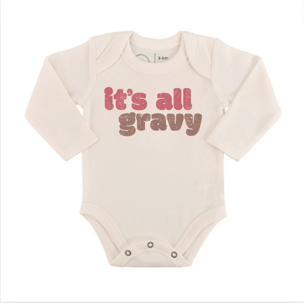 graphic bodysuit | all gravy (long sleeve) - Aaria Tees